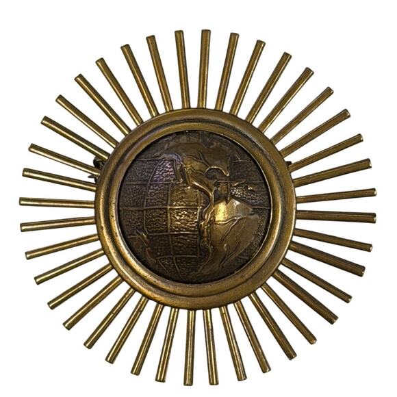 Jan Michaels Jewelry - Jan Michaels Atomic MCM Style Starburst Globe Brooch, Vintage